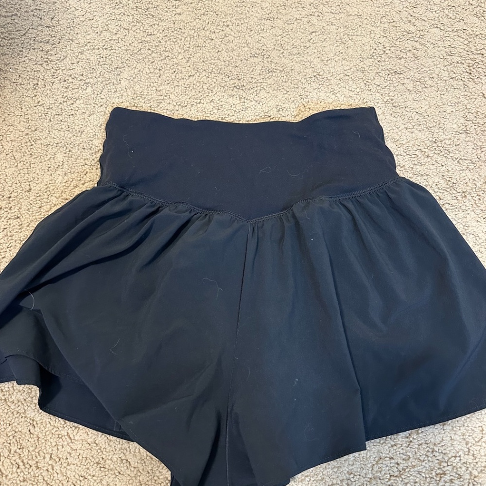 Aerie Black Cross Over Flowy Shorts